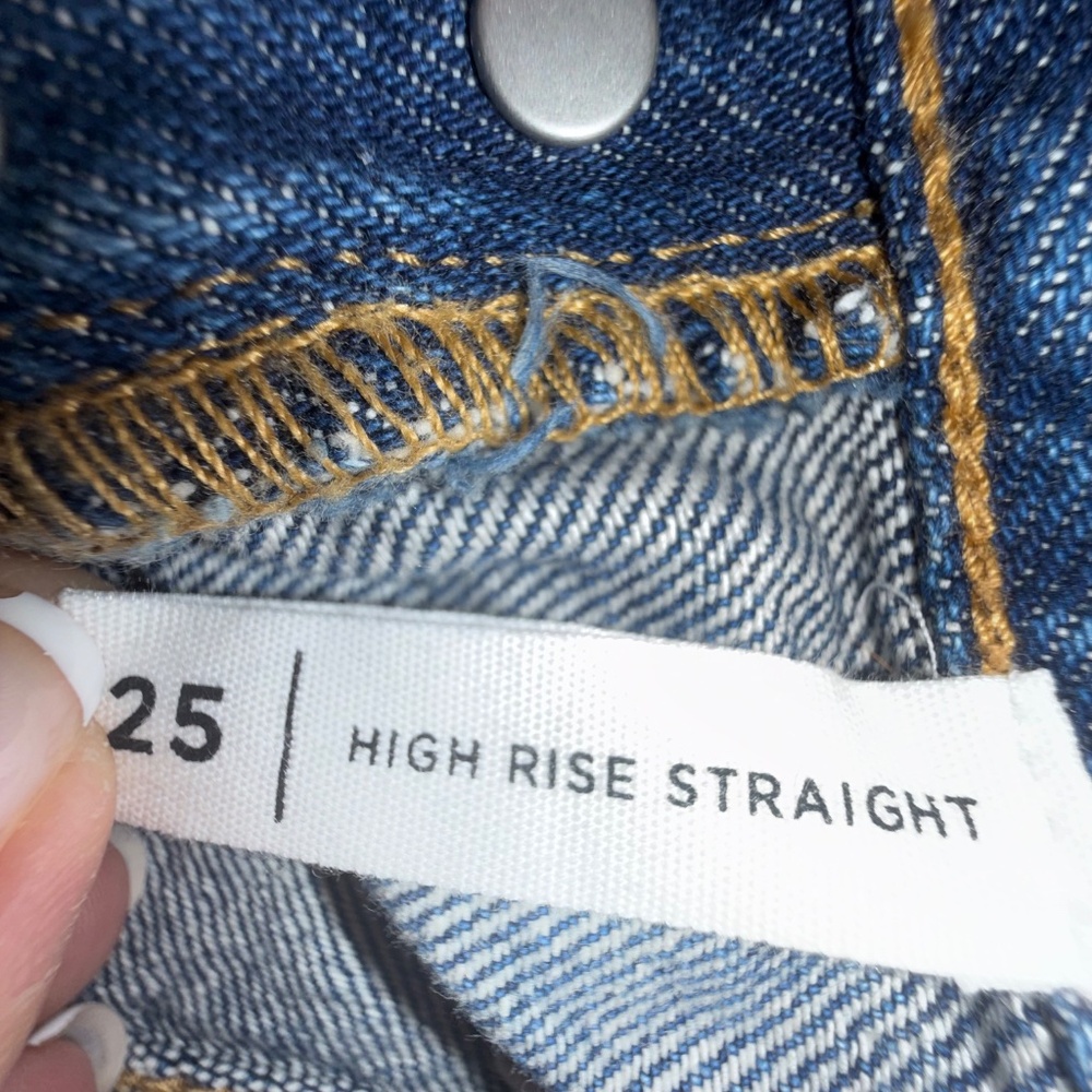 PacSun Two-Tone High Rise Straight Leg Jeans Size 25 NWT - Picture 8 of 9